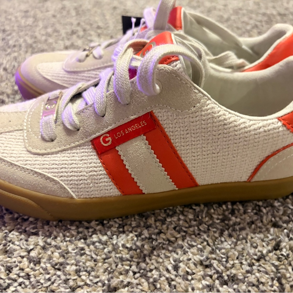 White and orange Guess Sneakers